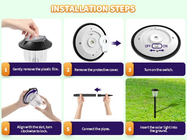 solar lights pathway outdoor