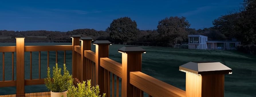 solar post cap lights picture