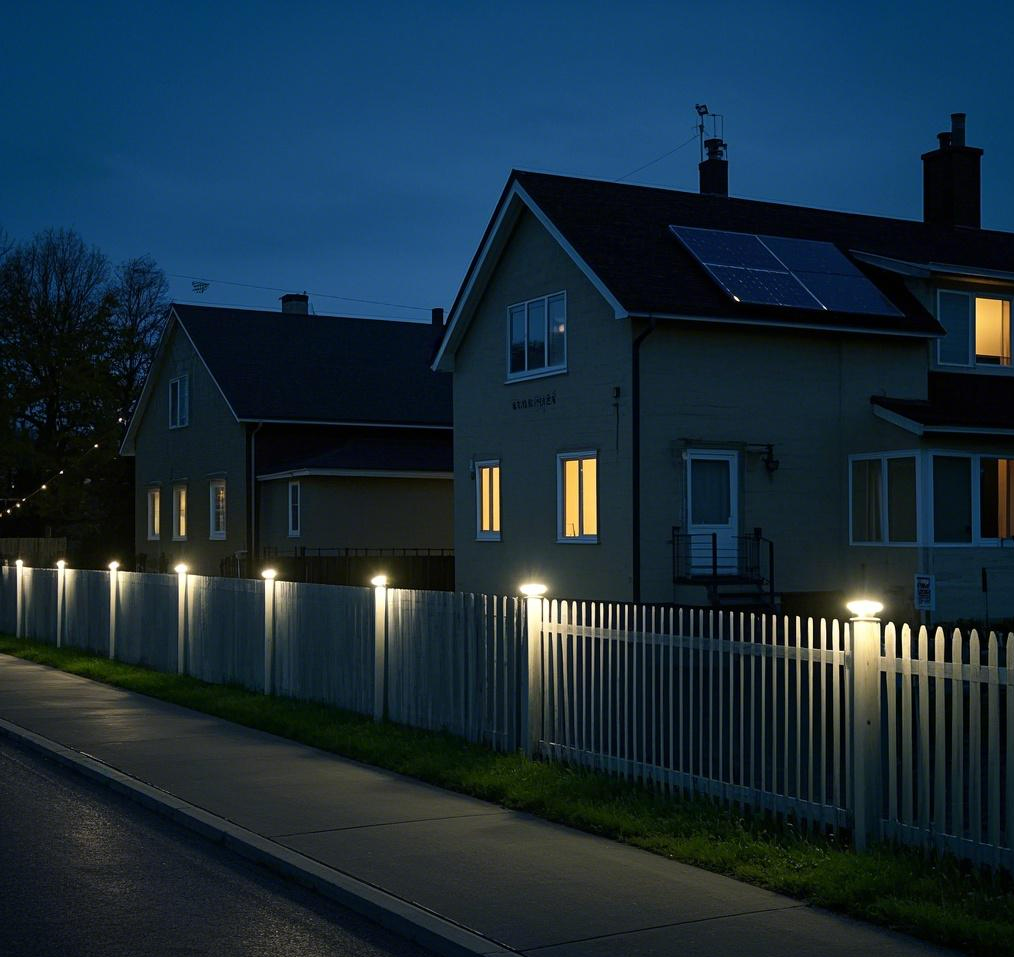 outdoor fence post lights