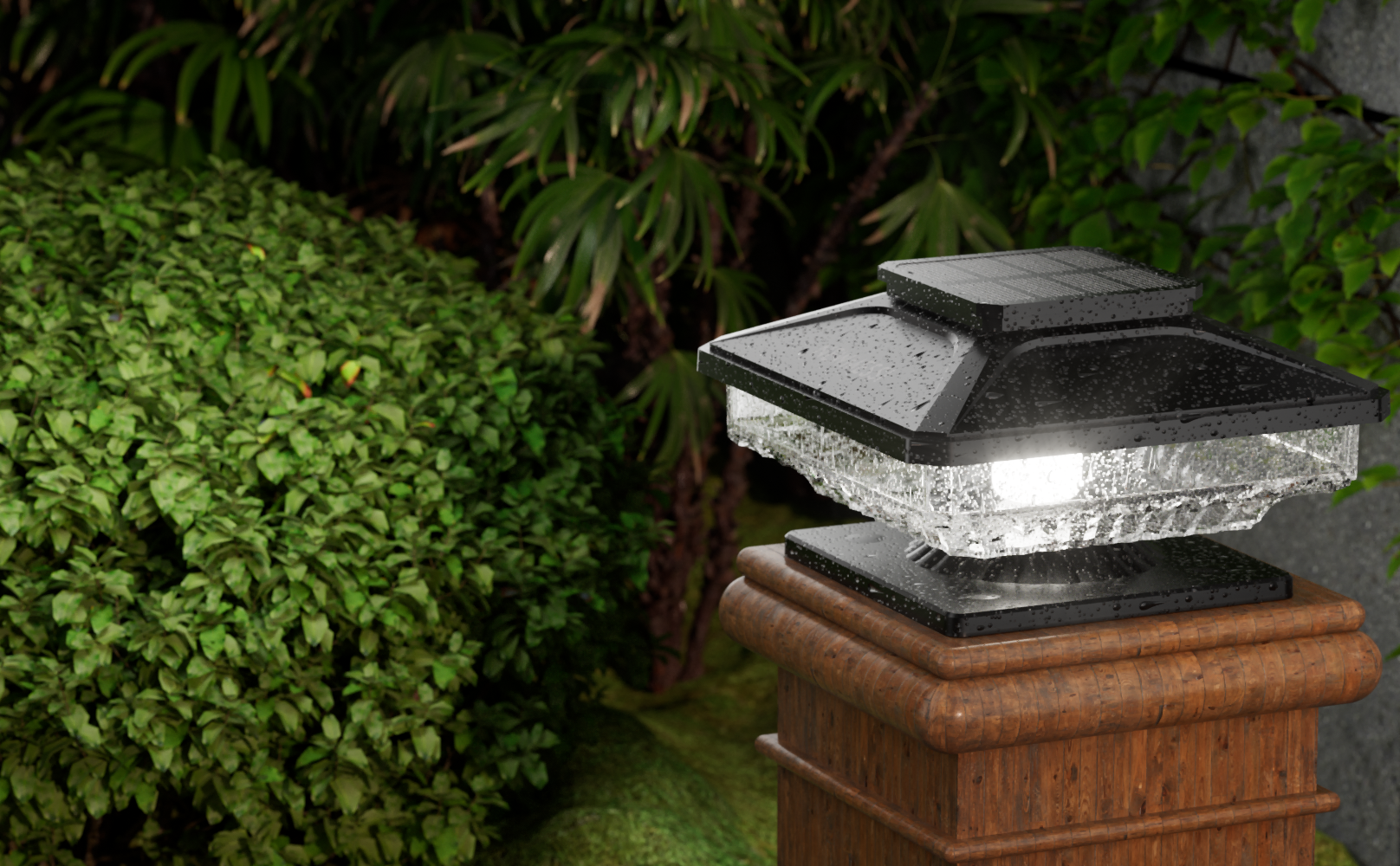 solar post cap light