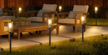solar powered lighthouses garden